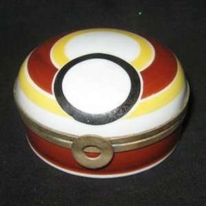    Chamart Limoges Hinged Circulaire   Yellow Stripes 