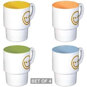    Stackable Coffee Mugs (4) Smiley Face Smirk: Everything Else