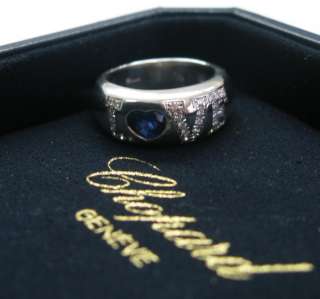 Chopard 18Kt Gem Sapphire Diamond Love Ring .99CT  