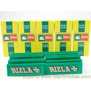  Rizla Green Rolling Papers And Swan Extra Slim Filters 600 