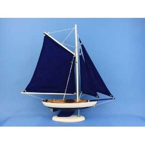  Bermuda Sloop Dark Blue 17   Table Centerpiece Sailboats 