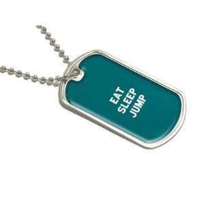 Eat Sleep Jump   Track and Field   Military Dog Tag Luggage Keychain