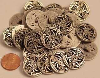 NEW Silver Tone Decorative Metal Buttons 7/8 23MM Lot # 1323  