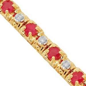   Gold Womens Diamond Ruby Bracelet 3.25 Ctw: Avianne & Co: Jewelry