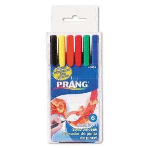   ® Brush Pens, Flexi Tip, Six Assorted Colors, 6/Set