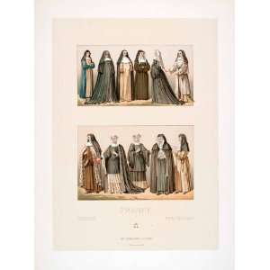  1888 Chromolithograph France Religious Habit Nun Order 