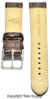 16 mm BROWN LEATHER WATCH BAND CROCO WITH SPRNG BARS  