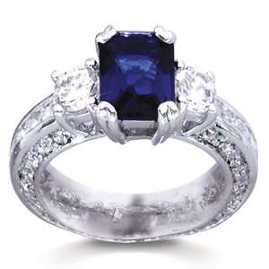  Simulated Sapphire and CZ Pop The Question Proposal Ring 