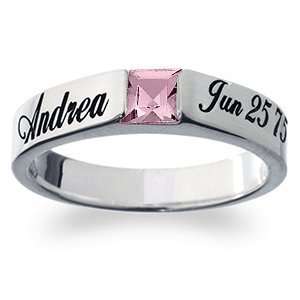   Silver Personalized Birthstone Ring   Personalized Jewelry Jewelry