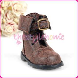 Buckle Boots Shoes for BJD MSD DOD Dolls   Brown  