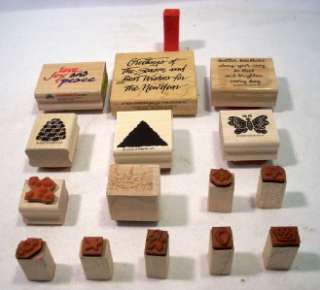 Lot Wooden Stampin Up Stamendoos Comotion Rubber Stamps  