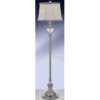 Complements 21848DGFB Silver and Glass Brookfield Floor Lamp with Grey 