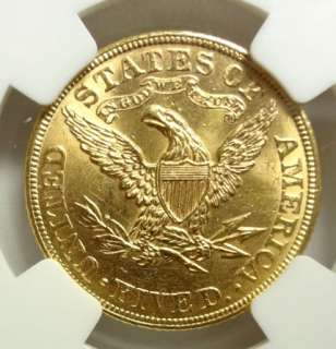 1893 $5 LIBERTY GOLD COIN NGC MS 62  