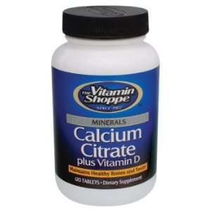  Vitamin Shoppe   Calcium Citrate + Vitamin D, 120 tablets 
