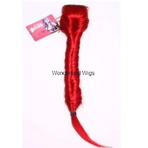  Bright Red Clip In Hairpieces Fishtail Plait Beauty