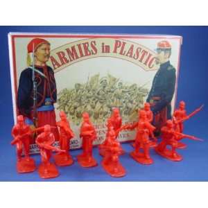   Plastic 54mm Civil War Union Zouaves 20 Figures in Red: Toys & Games