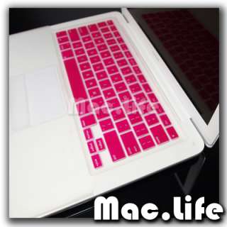 FULL HOT PINK Silicone Keyboard Skin Cover for Old Macbook White 13 