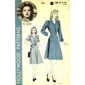   Pattern Betty Grable Dress Shirtwaist Bust 30: Arts, Crafts & Sewing