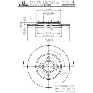  Brembo BDR27149 Brake Rotor Automotive