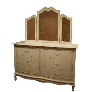  Country French Long Dresser with Decorative Trim: Home 
