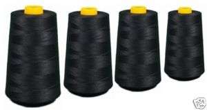 SpunPolyester Quilting Serger Sewing Thread 4cone Black  