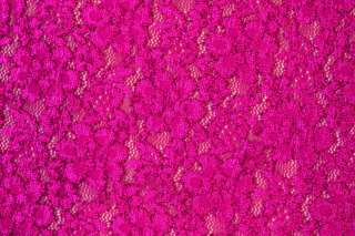 STRETCH LACE FABRIC FUCHSIA PINK 54 WIDE BY THE YARD  