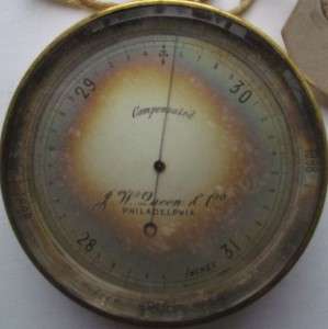   Queen & Co Pocket Barometer Phila Compensated GREAT COND  