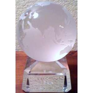  Huge  Crystal Planet Earth Globe Paperweight 