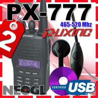 This is original Puxing PX 777 UHF transceiver with FREE USB program 