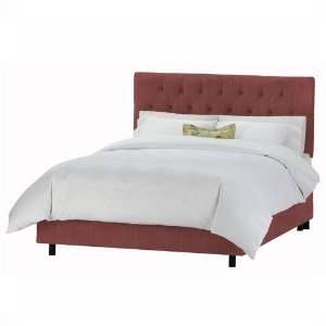   Furniture Tufted Bed in Shantung Woodrose   Twin