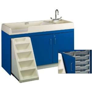 Tot Mate 8521A 10 Bin Storage Walk Up Toddler Changing Center with 