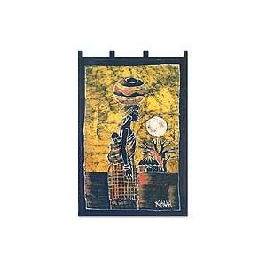   NOVICA Batik wall hanging, Woman from the Lakeside Home & Kitchen