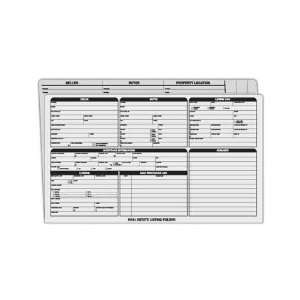   Legal size real estate folder with preprinted headings. Office