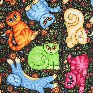   RJR Sew Catty Allover Cats Black Fabric Yardage Arts, Crafts & Sewing