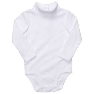   Long Sleeve Cotton Knit Turtleneck Bodysuit White (6 Months): Baby