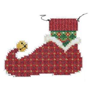  Santas Slipper Plastic Canvas Counted Cross Stitch Kit 