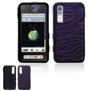   T919 Black/Purple Zebra Laser Cut Silicon Skin Case: Office Products