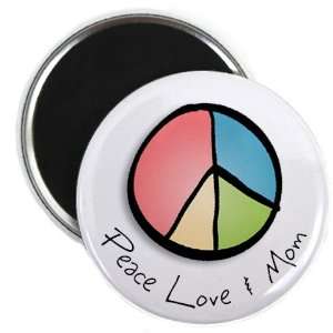  PEACE LOVE and MOM Mothers Day 2.25 Fridge Magnet 