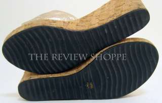 Costablanca Cork Wedge Platform Sandals Shoes Gold Foil Metallic 7.5M 