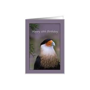    58th Birthday Card with Crested Caracara Card Toys & Games