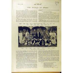  1895 Cricket Team England Squad Surrey Old Print Sport 