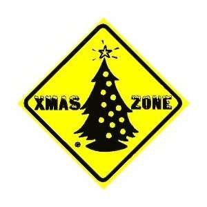  CHRISTMAS ZONE tree winter snow novelty sign