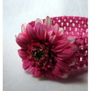  Pink Small Daisy Crochet Girls Headband Beauty