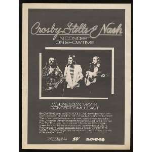  1983 Crosby Stills & Nash Showtime Concert Print Ad (Music 