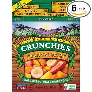 Crunchies Freeze Dried Fruit Snack, Tropical Fruit, 1.5 Ounce Pouches 
