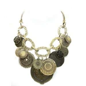Gold Coin Bib Necklace
