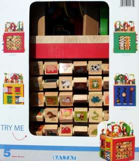 New Wooden Baby Farm Activity Cube Bead Maze Play Toy  