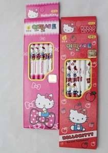 Imported Sanrio Hello Kitty School Supplies Pink & Red 10 Pencils 