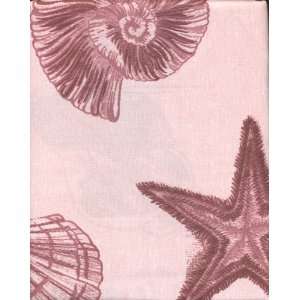   World Ocean Shells Starfish Fabric Shower Curtain Pink