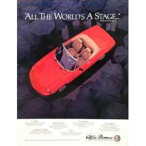  1980 Alfa Romeo Red SPIDER Convertible Pininfarina Ad 